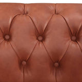 3+2 Seater Brown Sofa Lounge Chesterfireld Style Button Tufted in Faux Leather