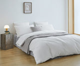 100% Cotton checkered waffle quilt cover set king size -White