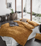 Tufted ultra soft microfiber quilt cover set-super king caramel