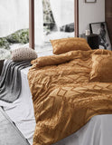 Tufted ultra soft microfiber quilt cover set-super king caramel