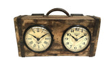 Table Clock - Brick Mould Dual Dial