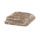 Soft Plain Faux Mink Blanket Queen Latte