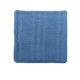 Cotton Knitted Cushion Cover Herringbone Blue