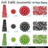 Choice Set of 4 Felt Round Table Placemats Red