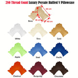 280TC Luxury Percale Ruffled V Pillowcase Chocolate