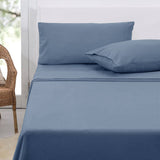 Polar Fleece Sheet Set King 36cm Wall with King Pillowcases Airforce Blue