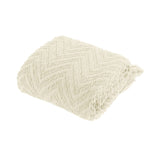 Ezra Cream Knitted Throw Rug