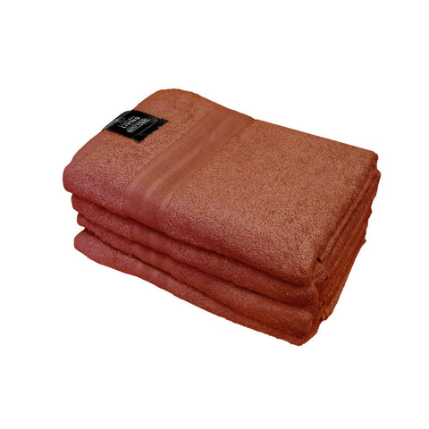 550GSM Set of 4 100% Cotton Terry Bath Towels 70 x 140 cm Ginger