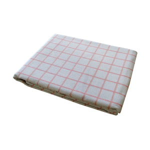 Cotton Grid Checks Oblong Table Cloth Coral 130 x 180cm