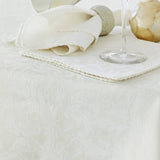 Damask Embossed Tablecloth 150 x 225 cm Bright White (aka Gardenia or Marshmallow)