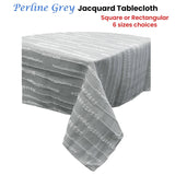 Perline Grey Jacquard Polyester Tablecloth 180 x 300cm