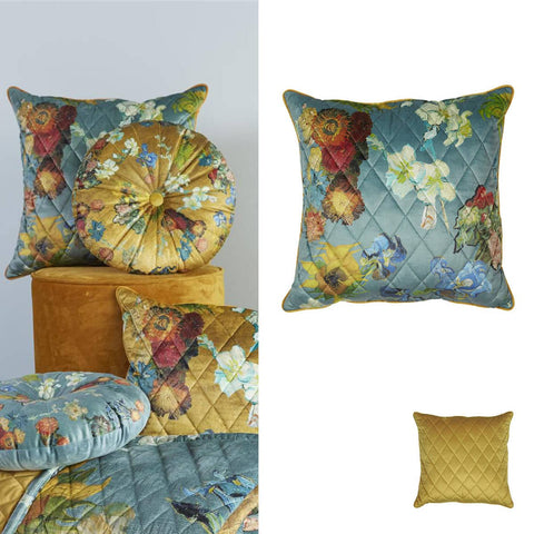 Bedding House Van Gogh Carr� Fleuri Green Square Filled Cushion 50cm x 50cm