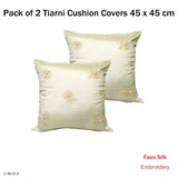 Accessorize Set of 2 Tiarni Embroidery Faux Silk Square Cushion Covers