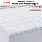 Cloudland 750GSM Memory Resistant Microball Fill Mattress Topper King