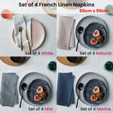 Vintage Design Homewares Set of 4 French Linen Napkins Marine