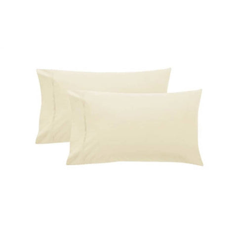 Pair of Pure Cotton 250TC Standard Pillowcases Cream