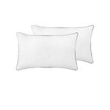 Accessorize Pair of White/Black Piped Hotel Deluxe Cotton Standard Pillowcases