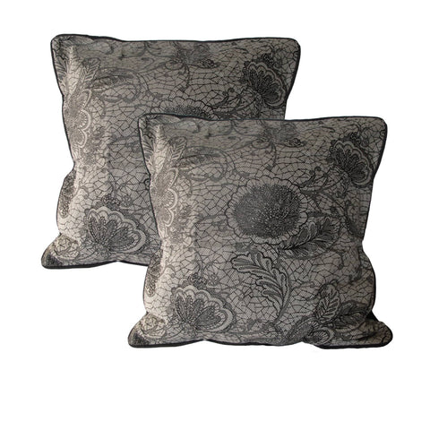 Accessorize Pair of Trudie Lace European Pillowcases Black