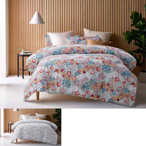 Accessorize Amara Washed Cotton Printed Reversible Quilt Cover Set Queen