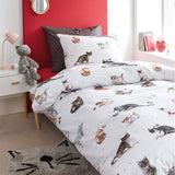 Bedding House Cute Cats Cotton Quilt Cover Set Single