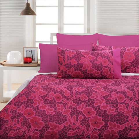 Accessorize Emma Pink Quilt Cover Set - Queen