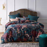 Vintage Design Homewares Etheridge Printed Velvet Quilt Cover Set Queen