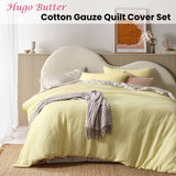 Vintage Design Homewares Hugo Butter Cotton Gauze Quilt Cover Set Super King