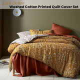 Accessorize Lisa Ochre Washed Cotton Printed Quilt Cover Set King