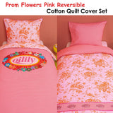 Oilily Prom Flowers Pink Cotton Quilt Cover Set Single