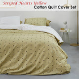 VTWonen Striped Hearts Yellow Cotton Quilt Cover Set Queen