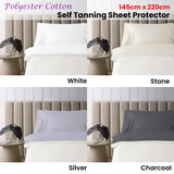 Accessorize Self Tanning Polyester Cotton Sheet Protector 145cm x 220cm Silver