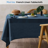 Vintage Design Homewares Marine French Linen Tablecloth 130cm x 180cm