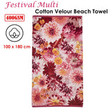 Bedding House Festival Multi Cotton Velour Beach Towel