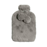 J.Elliot Home Amara Hot Water Bottle with Super Plush Faux Fur Cover Grey