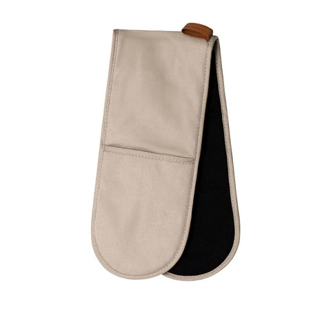 J Elliot Home Selby Cotton Double Oven Mitt Glove 17 x 82 cm Sandstone & Black