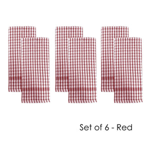 J.Elliot Home Set of 6 Elly Terry Tea Towels Red