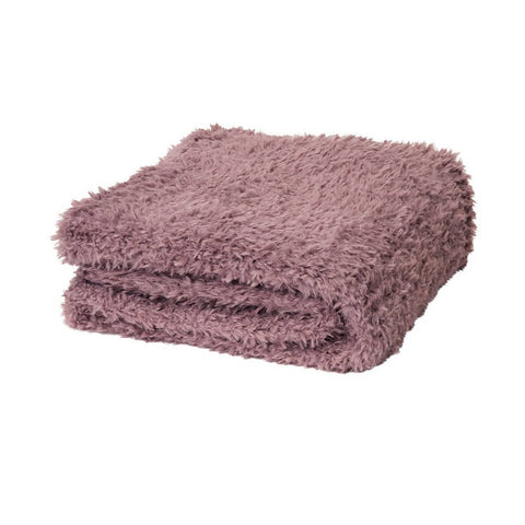 J.Elliot Home Eve Fur Knitted Throw Dusty Mauve