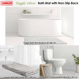 Toggle Microfiber Bath Mat Large Silver