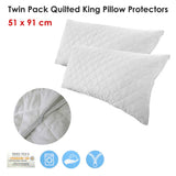 Twin Pack Quilted King Pillow Protectors