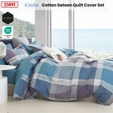 Ardor 250TC Costa Check Cotton Sateen Quilt Cover Set Queen