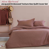 Ardor Alton Burlwood Jacquard Embossed Texture Geo Quilt Cover Set King