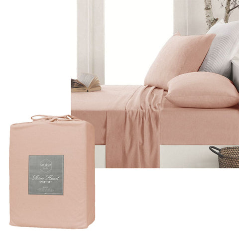 Ardor Micro Flannel Sheet Set Dusty Pink King