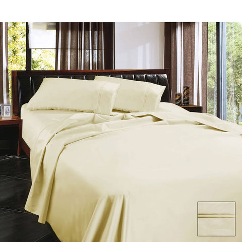 Ramesses 1450TC Egyptian Cotton Sateen Sheet Set Cream King