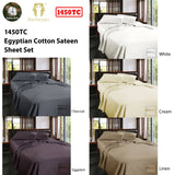 Ramesses 1450TC Egyptian Cotton Sateen Sheet Set Eggplant King