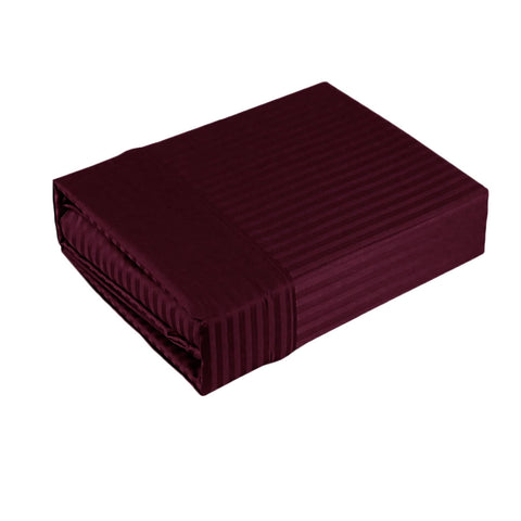 Ramesses 1000TC American Pima Cotton Narrow Stripe Sheet Set Burgundy King