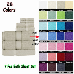 Kingtex 550gsm Cotton 7 Pce Bath Sheet Set Lip Gloss