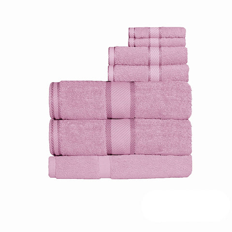 Kingtex 550gsm Cotton 7 Pce Bath Sheet Set Rose