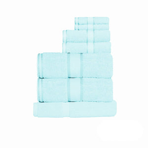 Kingtex 550gsm Cotton 7 Pce Towel Set Soft Aqua