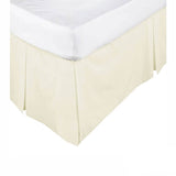 KINGDOM Box Pleated Valance Cream - KING SINGLE