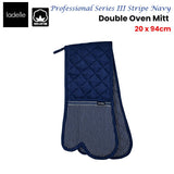 Ladelle Professional Series Stripe Navy Double Oven Mitt 20 x 94 cm